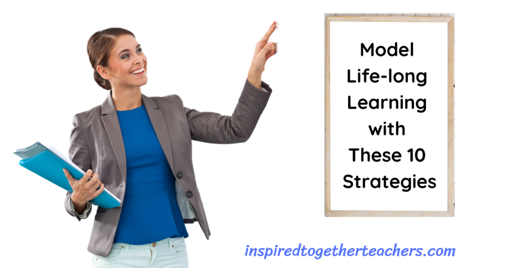 teacher with whiteboard model life-long learning