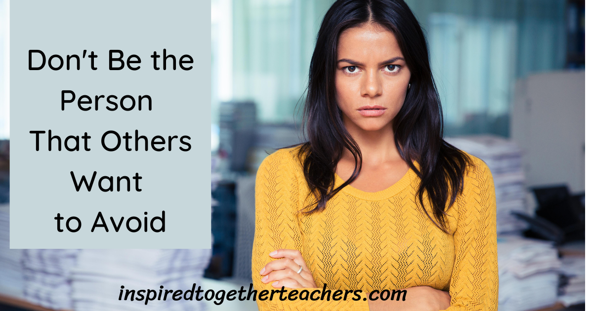 An angry teacher with the title of the post