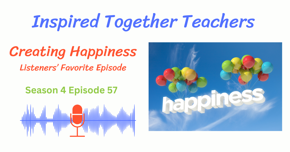 Creating happiness: listeners favorite episode, balloons in a blue sky